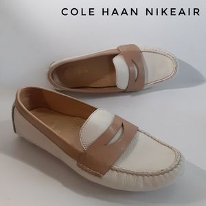 Cole Haan Nikeair Leather Cream Tan PennyLoafers